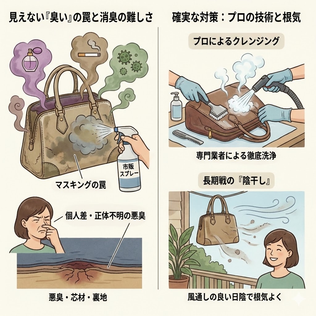 【保存版】中古エルメス・シャネル・ヴィトンはこう選べ!プロが教えるレザーの真価評価 バッグや革の臭いは消臭が決めて