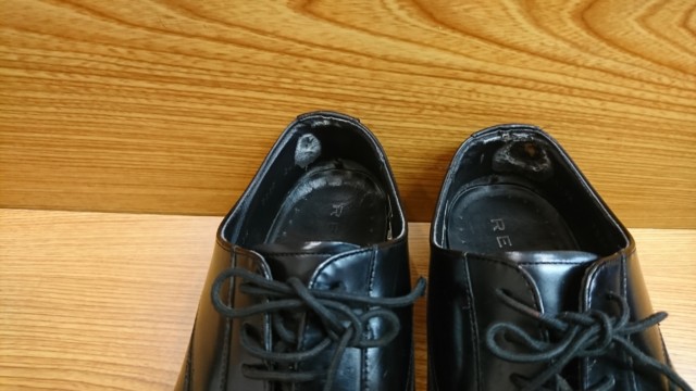 リーガル紳士靴修理 すべり革 かかとの内側 補修 修理事例 革修理どっとコム
