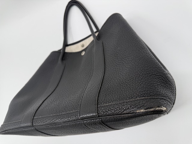 エルメスバッグ修理 角擦れ・ビフォー①