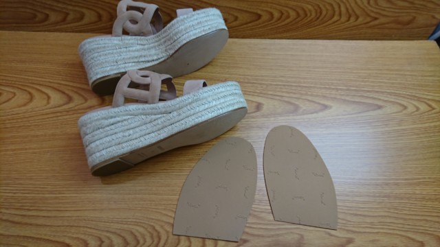 エルメスレザーソールの事前保護の事例① ハーフソールと靴修理福井